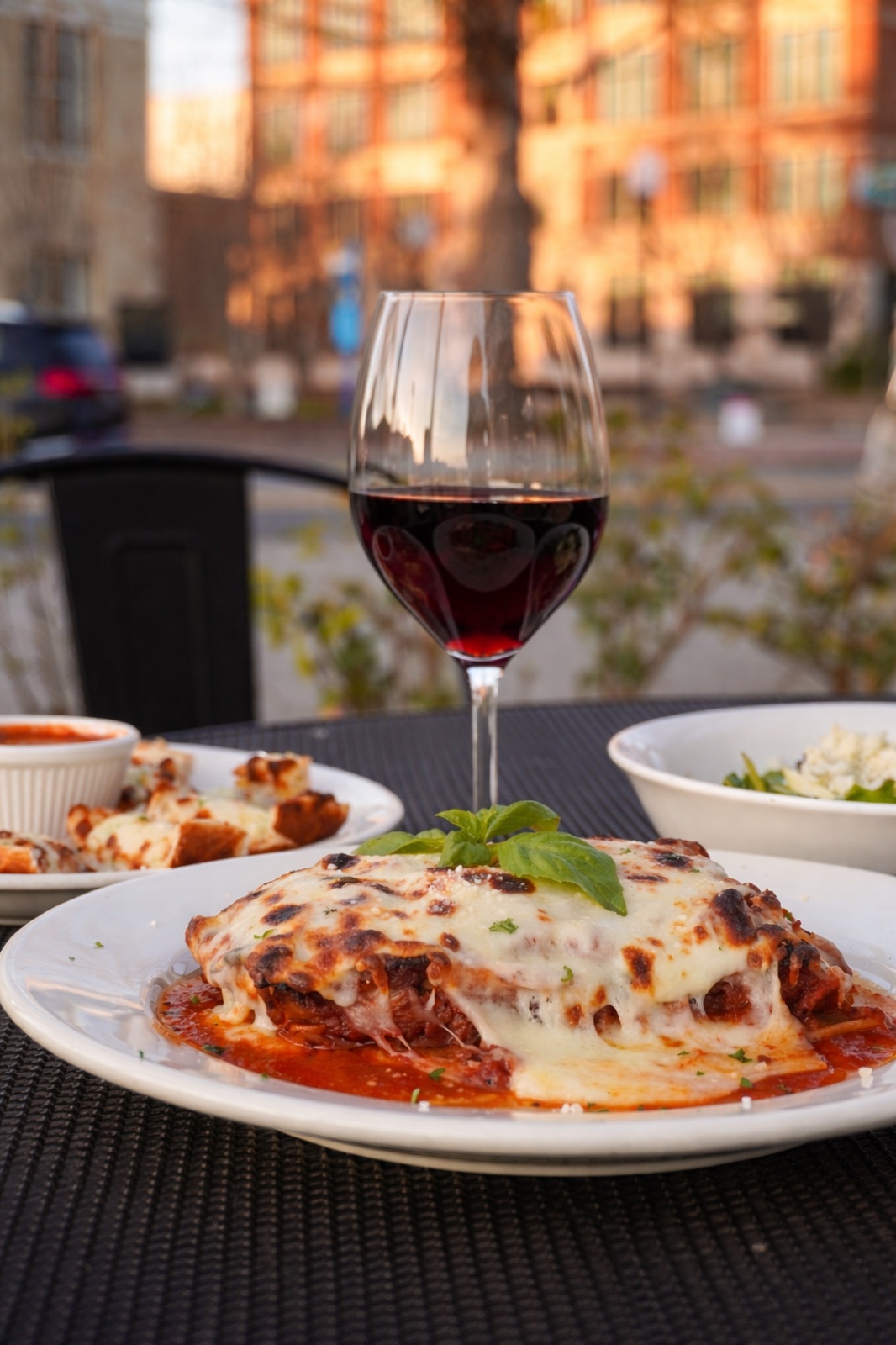 Lasagna with beef ragu, ricotta, and mozzarella