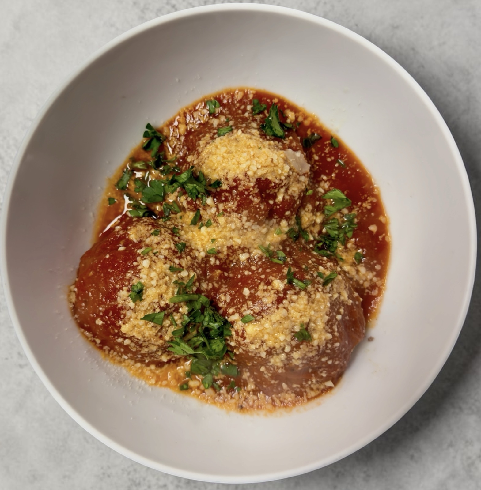 House-made meatballs in marinara at Sophia's