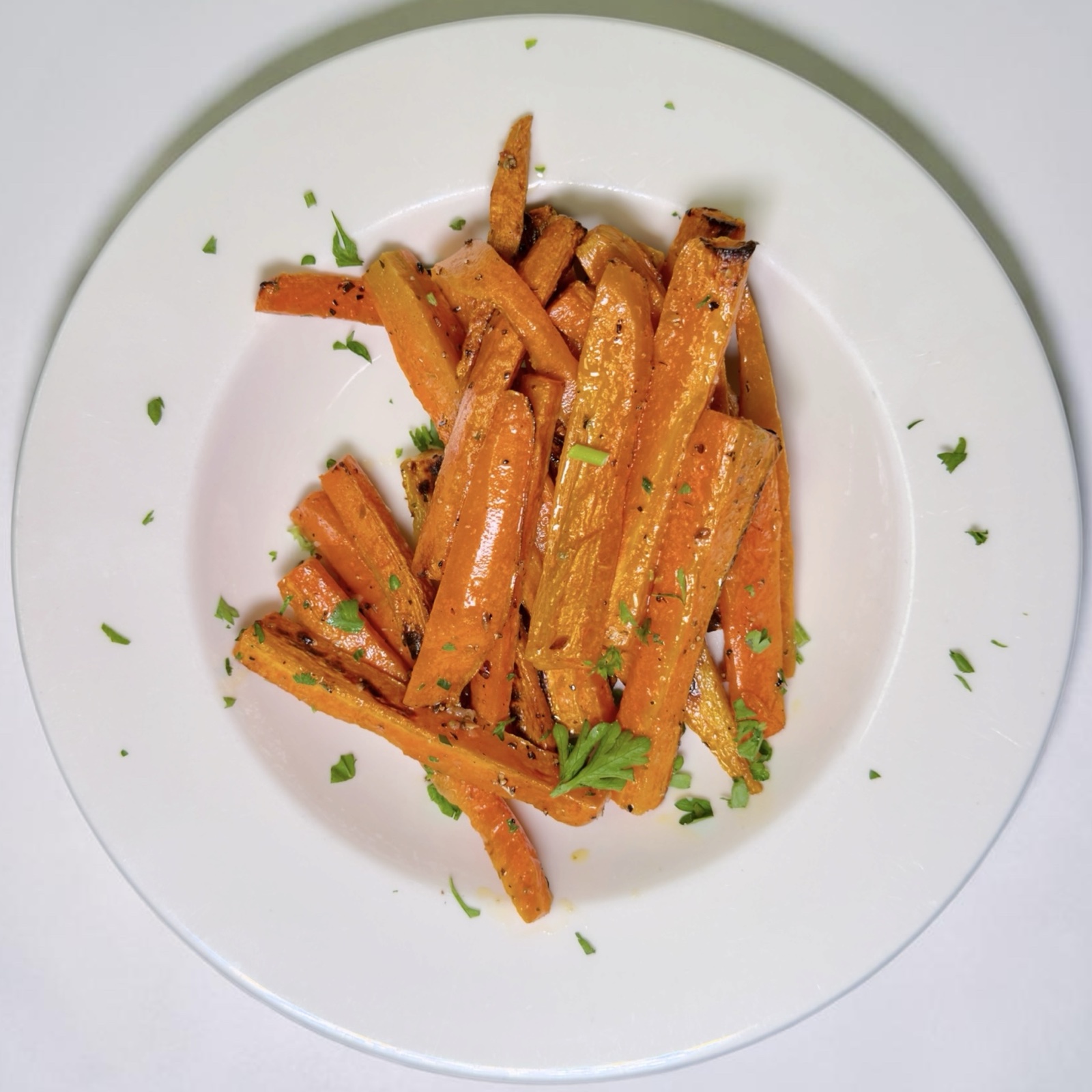 Roasted carrots side dish with herbs